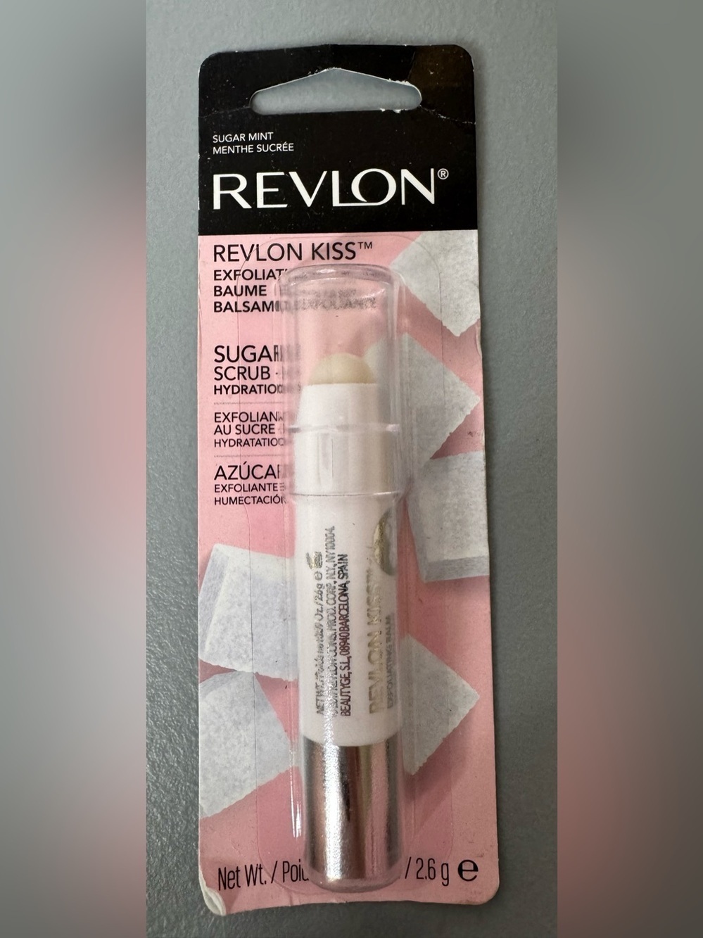Revlon Kiss Sugar Mint Exfoliating Lip Scrub Balm hydration White & Silver
